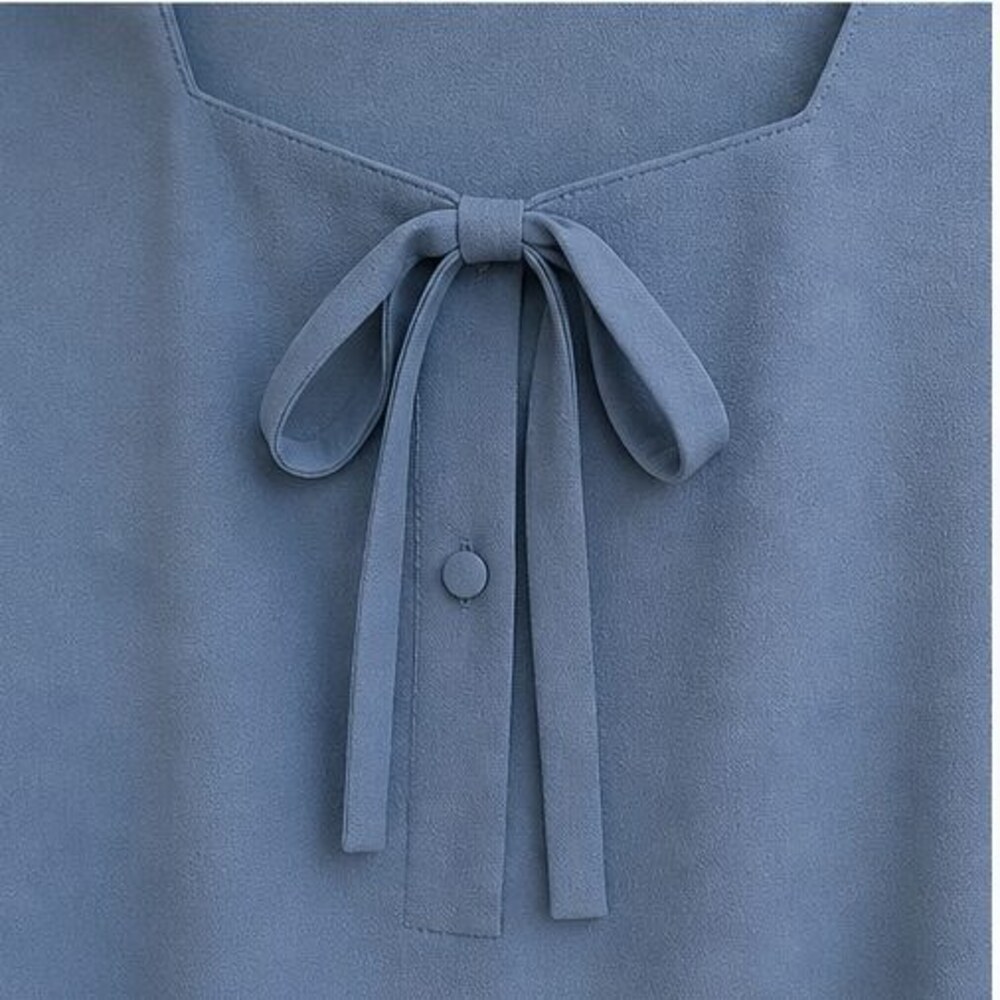 Blue Button Blouse - Picture 4 of 6